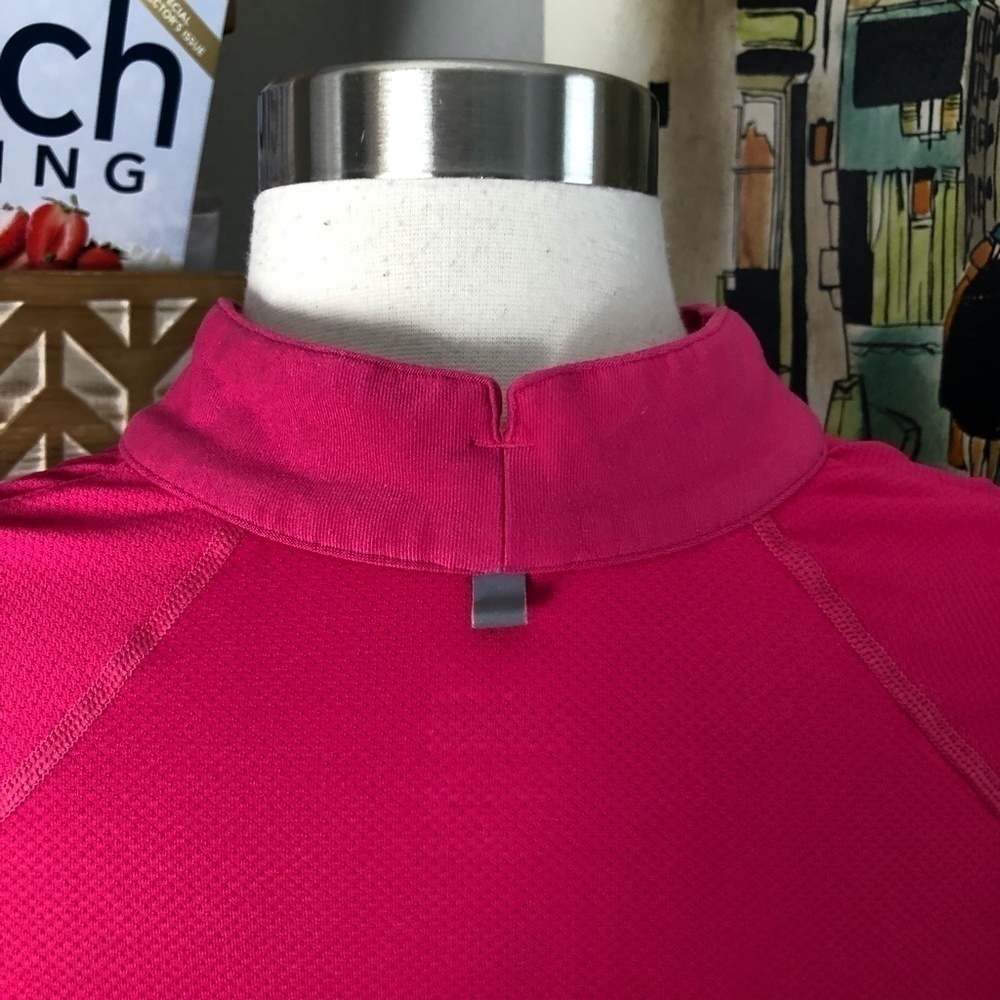 NIKE Athletic Running Mesh Insert Top Women's size M Pink 1/4 Zip Pullover - Picture 6 of 10